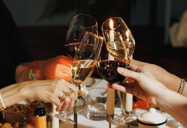 Family toast Easter restaurant